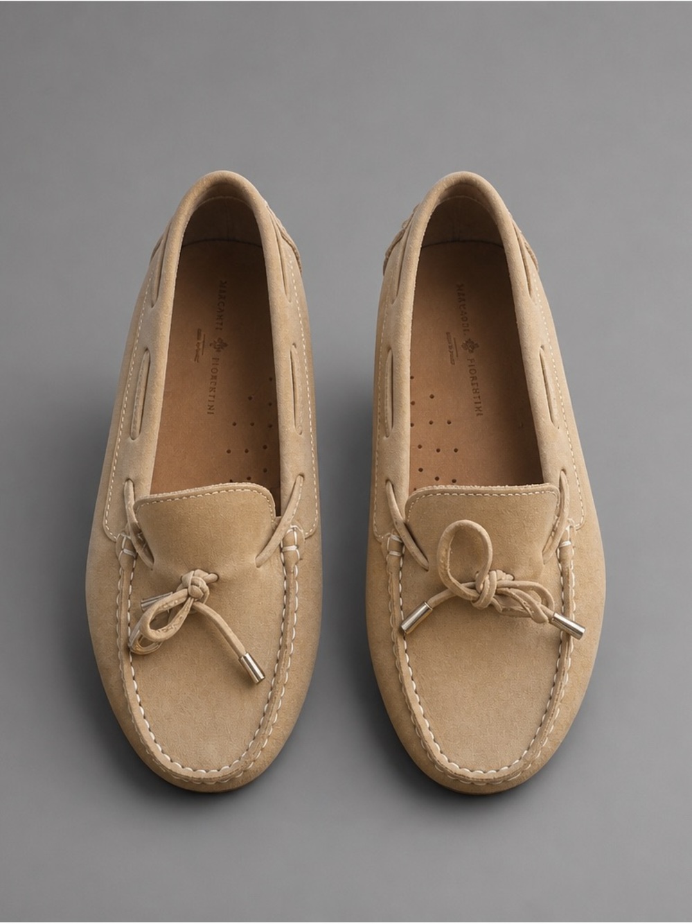 Mercanti Florentini Suede Moccasin Loafers in Tan